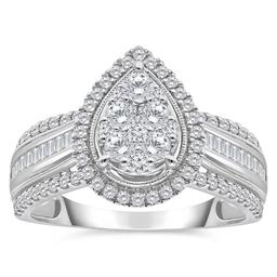 Diamond Classics™ White Gold 1ctw. Diamond Cluster Bridal Ring