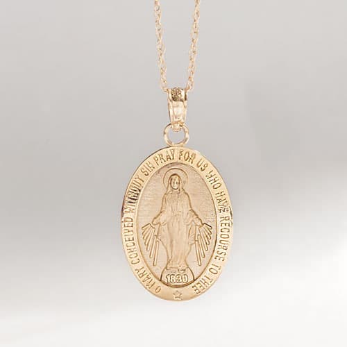 Gold Classics™ Miraculous Medal 14kt. Gold Necklace