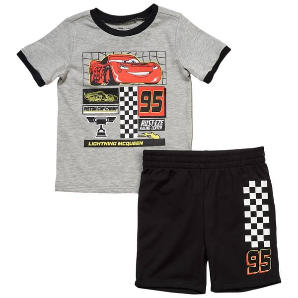 Toddler Boy Disney Cars Lightning McQueen Short Set - image 