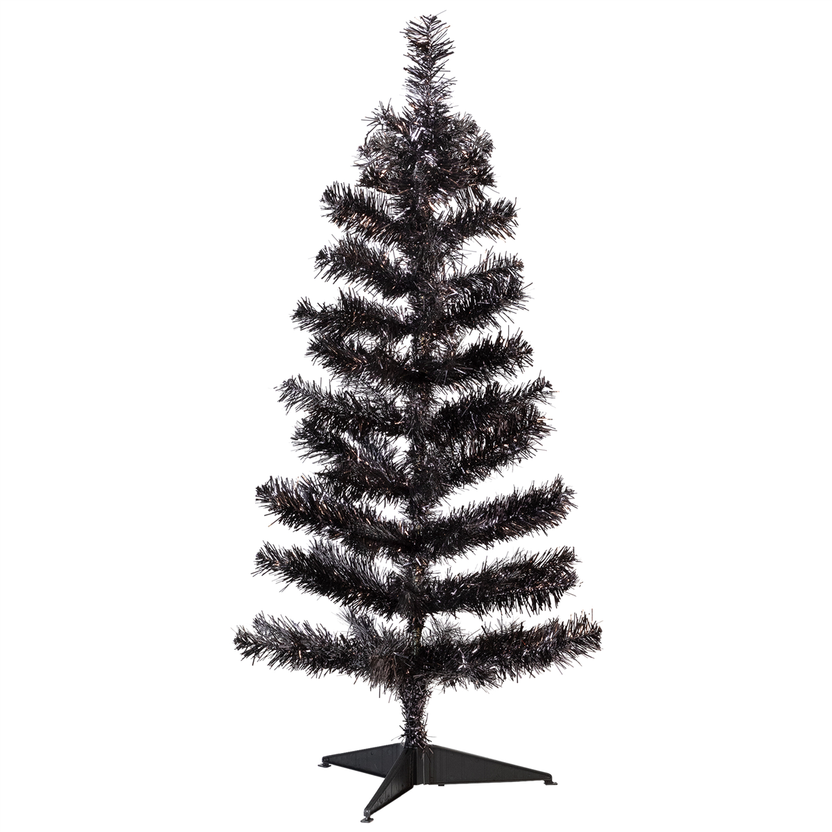 Northlight 3ft. Artificial Black Tinsel Halloween Tree