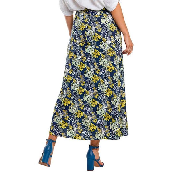 Womens NY Collection Pull On Floral O-Ring Sash Belt Maxi Skirt