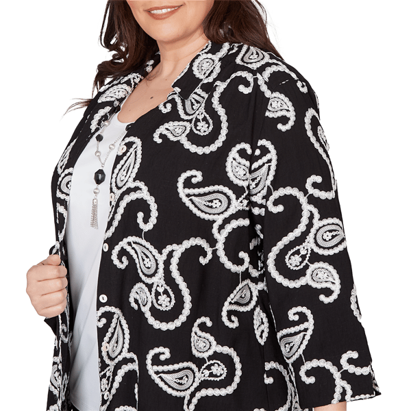 Plus Size Alfred Dunner Crowd Pleaser Paisley Two in One Blouse