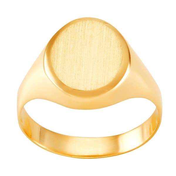 Gold Classics(tm) 10kt. Yellow Gold Oval Signet Band Ring - image 