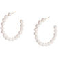 Ashley Cooper(tm) Gold Plated White Bead Hoop Earrings - image 1