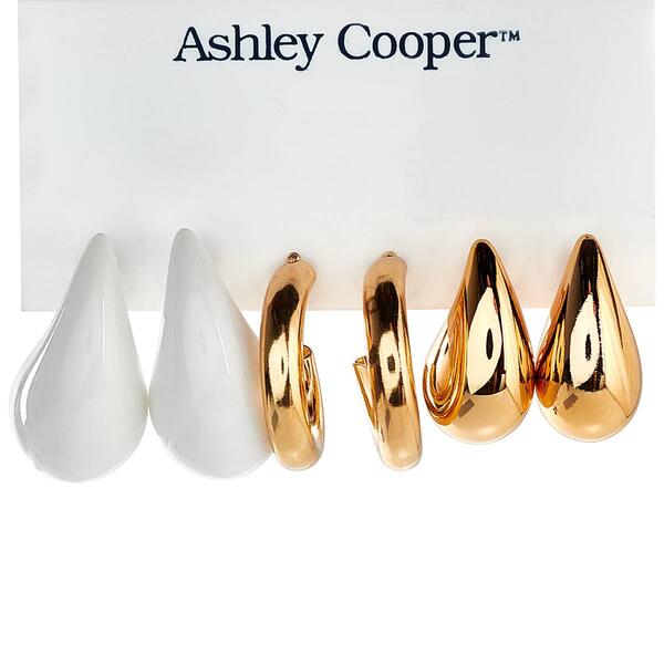 Ashley Cooper&#40;tm&#41; Gold & Ivory Hoop Earrings - image 