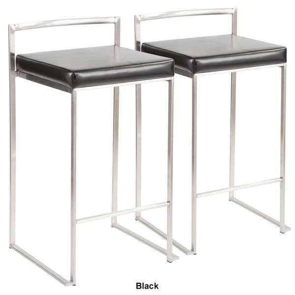 LumiSource Fuji Contemporary Stackable Counter Stools - Set of 2