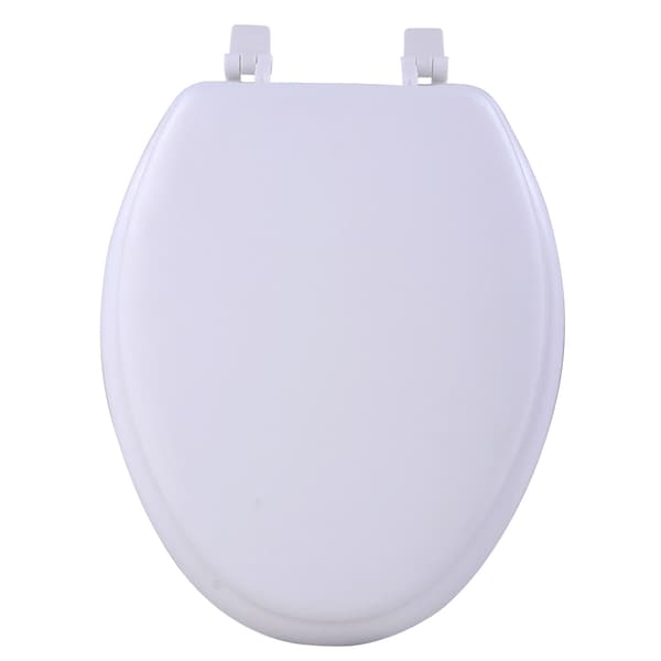 Achim Fantasia Soft Elongated Vinyl White Toilet Seat - image 