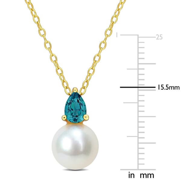 Gemstone Classics&#8482; Freshwater Pearl & Created Alexandrite Pendant