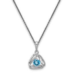 Gemstone Classics(tm) 14kt. White Gold Aquamarine Pendant Necklace