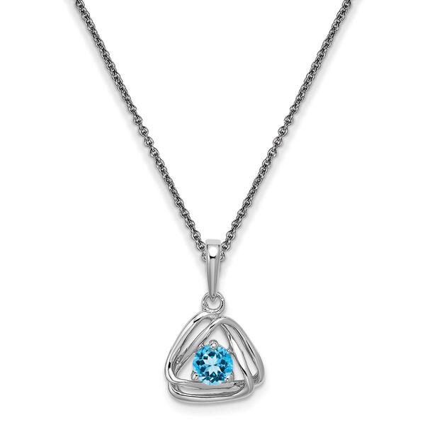 Gemstone Classics&#40;tm&#41; 14kt. White Gold Aquamarine Pendant Necklace - image 