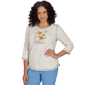 Petite Alfred Dunner Tuscany Sunflower Embroidered Blouse - image 3