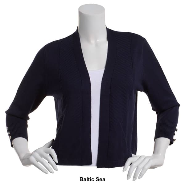 Womens 89th & Madison Button Sleeve Princess Seam Cardigan