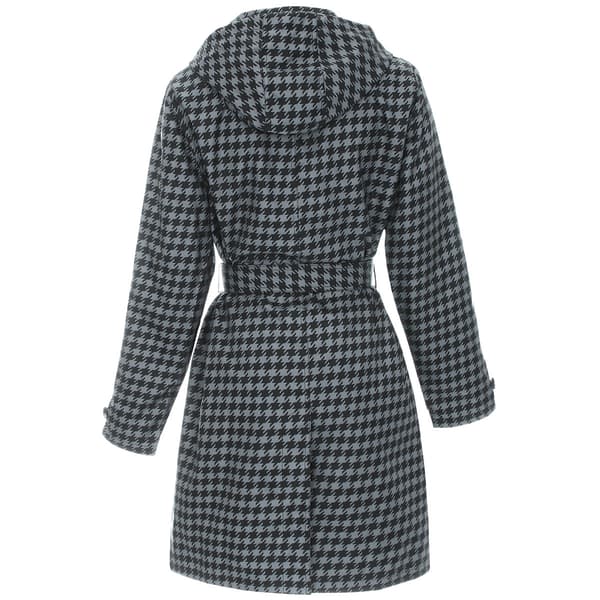 Womens Capelli New York Houndstooth Trench Raincoat
