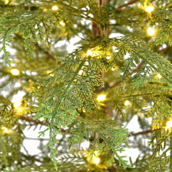 Puleo International 4ft. Pre-Lit Potted Cedar Christmas Tree