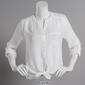Womens Zac & Rachel 3/4 Sleeve Solid V-Neck Button Front Blouse - image 4