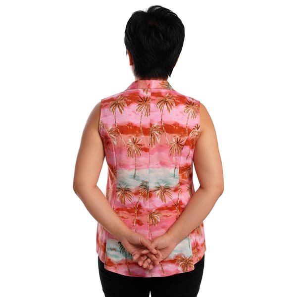 Plus Size Cocomo Sleeveless Tropical Palm Tree Blouse