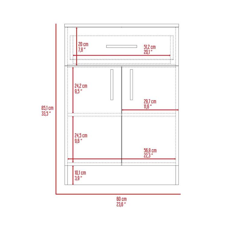 FM FURNITURE Oxford White Pantry Cabinet