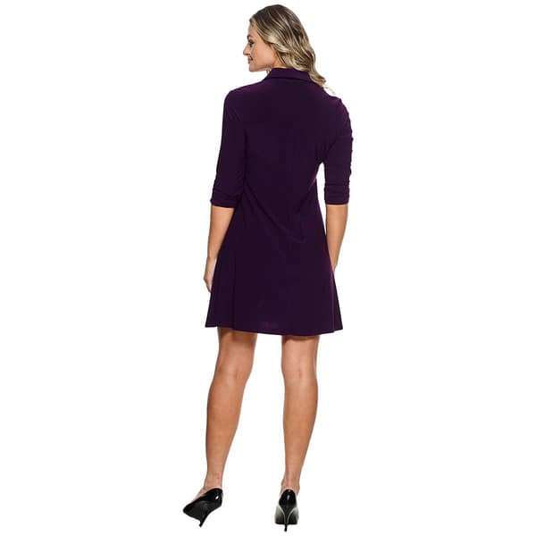 Petite MSK Long Sleeve Half Zip Swing Sheath Dress