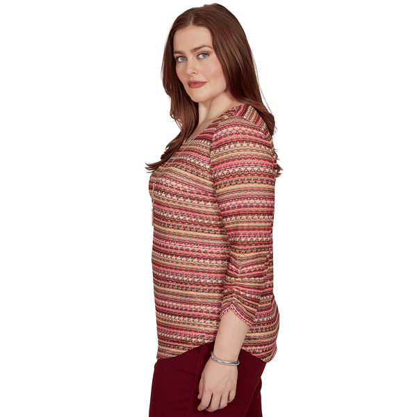 Petite Alfred Dunner Union Square Bayadere Stripe Blouse