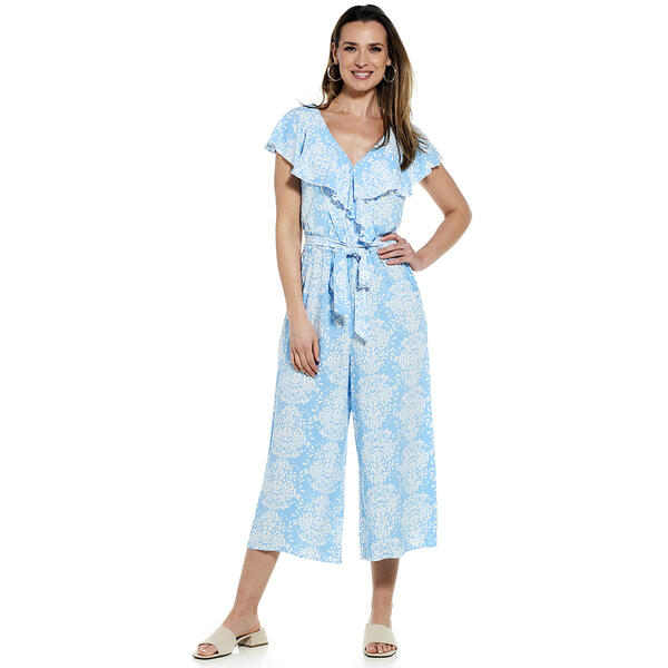 Womens Luxology Ruffle Print Challis Jumpsuit - image 