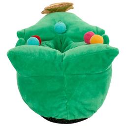 Womens Fuzzy Babba Christmas Tree Step-In Puffer Slipper