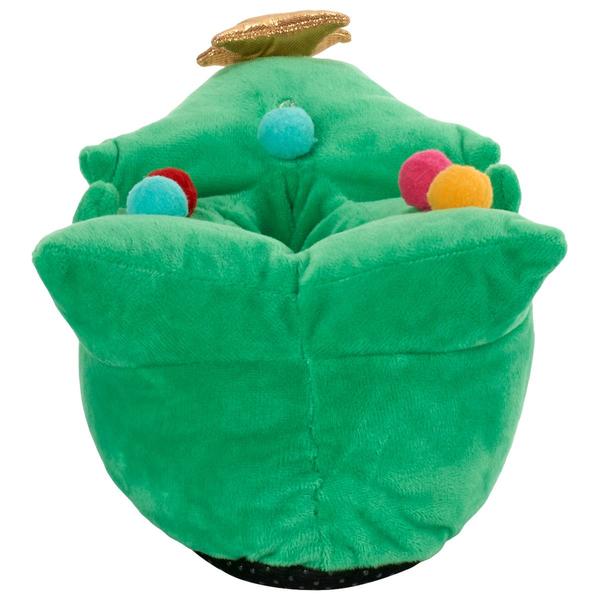 Womens Fuzzy Babba Christmas Tree Step-In Puffer Slipper