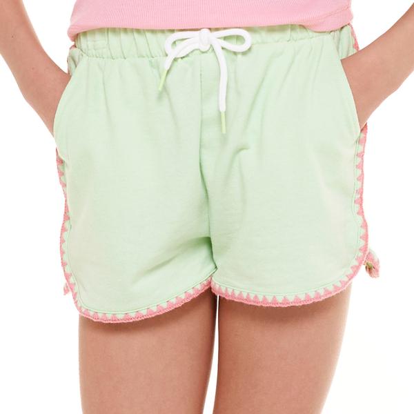 Girls (7-16) No Comment Dolphin Shorts w/ Crochet Stitch - image 