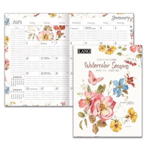 Lang&#174; Watercolor Seasons Monthly Pocket Planner