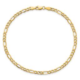 Mens Gold Classics(tm) 3.5mm. 14k Semi Solid Figaro Chain Bracelet