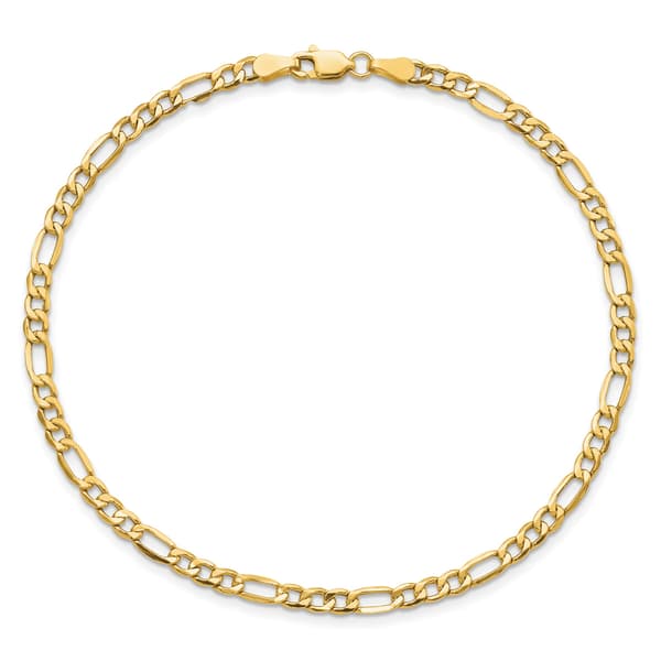 Mens Gold Classics(tm) 3.5mm. 14k Semi Solid Figaro Chain Bracelet - image 
