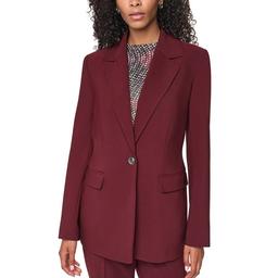 Womens DKNY Long Sleeve Solid One Button Blazer