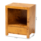 bali & pari Camira Modern Real Burl Wood 1-Drawer Nightstand - image 9