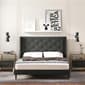 Rize Home Hippe Upholstered Platform Bed Frame w/ Headboard - image 1