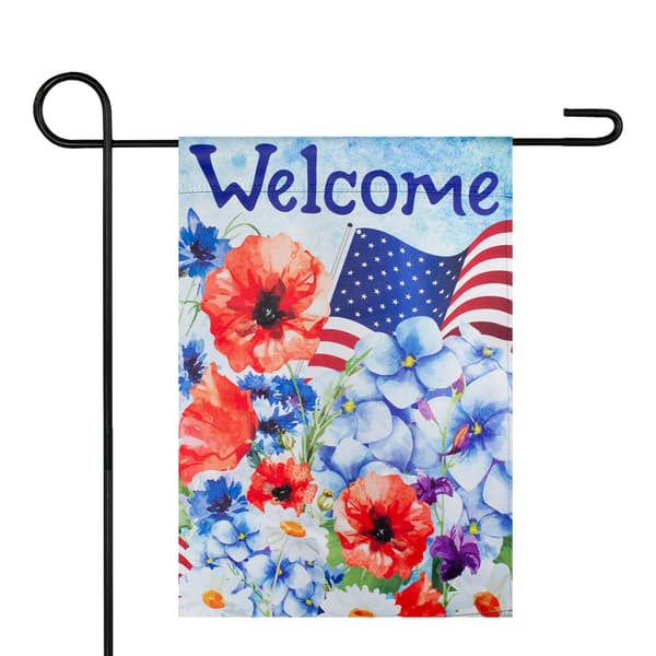 Northlight Seasonal Patriotic Floral Outdoor Garden Flag
