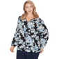 Plus Size Emaline Seabreeze Essence Button Front Floral Blouse - image 3