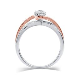 Loveblooms™ Two-Tone 1/4cttw. Diamond Halo Bypass Bridal Set
