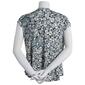 Womens Emaline Key Items Round Neck Floral Cap Sleeve Tee - image 2