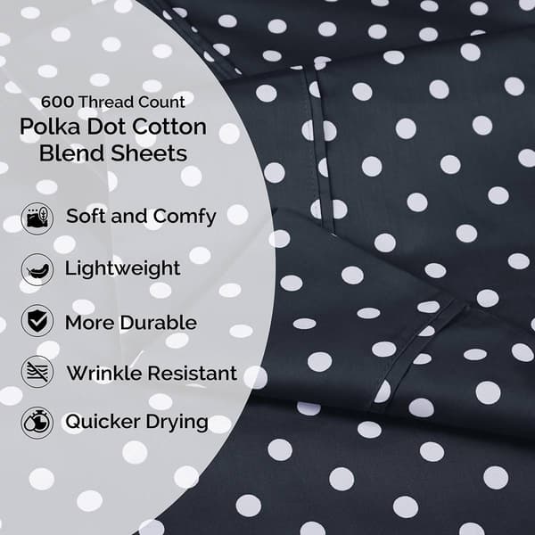 Superior 600 Thread Count Deep Pocket Polka Dot Sheet Set