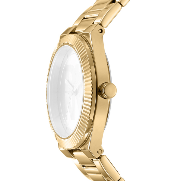Womens DKNY Jewel-Encrusted Dial Gold-Tone Watch - DK1L102M0225
