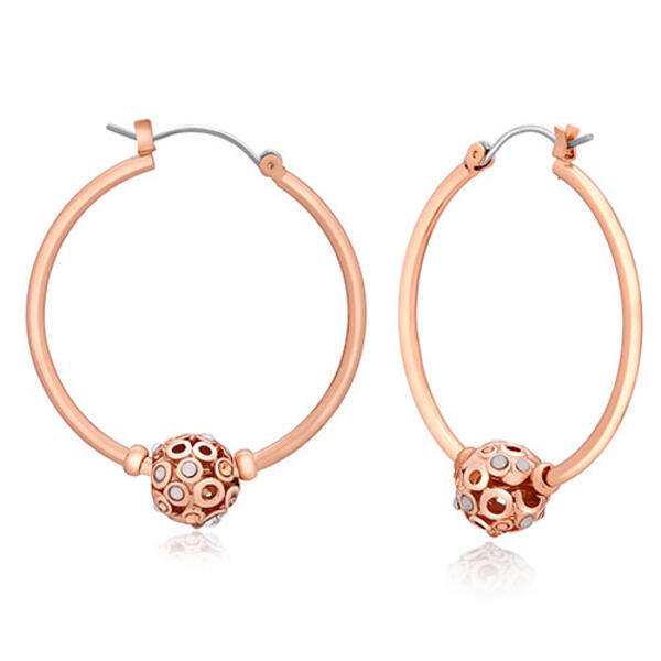 Guess Rose Gold-Tone Fireball Hoop Earrings - image 