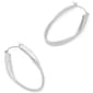 Steve Madden Silver Sculpted Oval Hoop Earrings - image 3