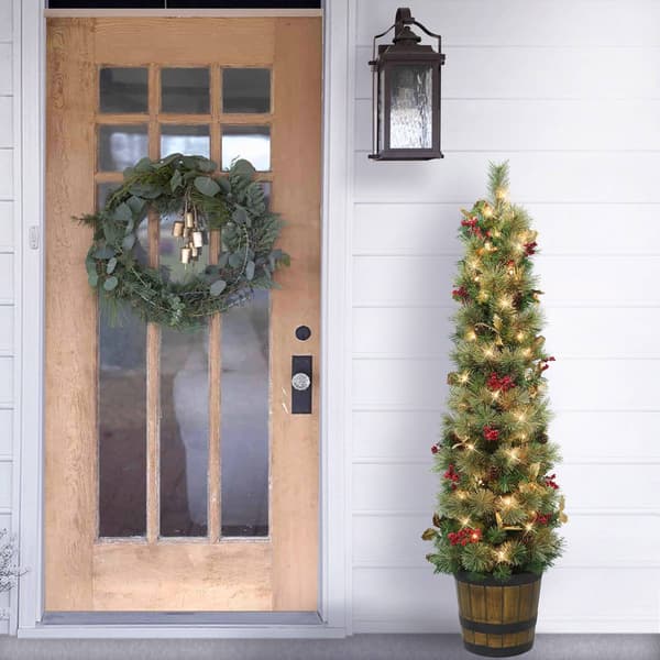 Puleo International 5ft. Pre-Lit Potted Artificial Christmas Tree