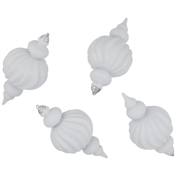 Northlight 4ct. Shatterproof White Finial Christmas Ornaments