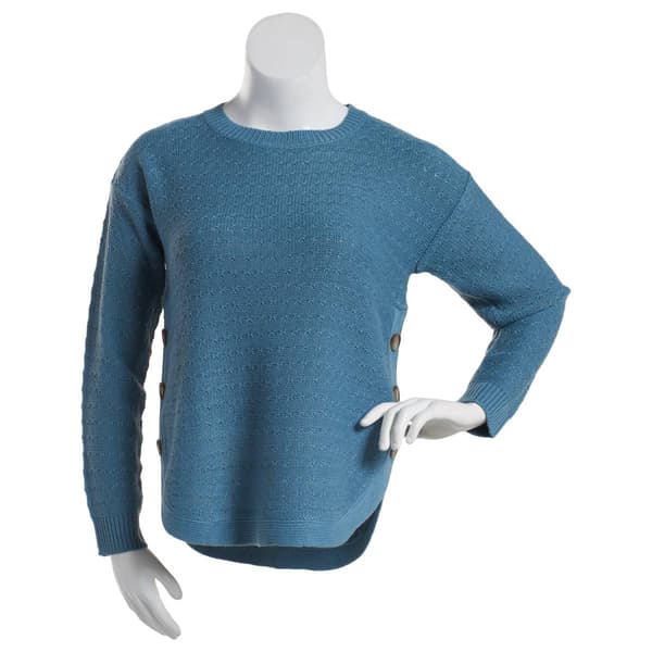 Womens Jason Maxwell Long Sleeve Pullover w/Side Buttons Sweater - image 