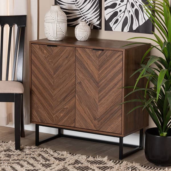 Baxton Studio Sadia Walnut Brown Wood Storage Cabinet