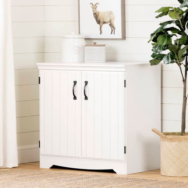 South Shore Farnel Pure White 2-Door Storage Cabinet