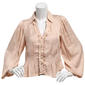 Juniors A. Byer Leopard Ruffle Button Front Blouse - image 2