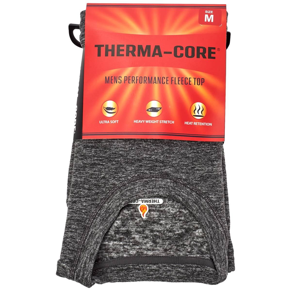 Mens Therma-Core(R) Performance Fleece Thermal Shirt - Heather Grey