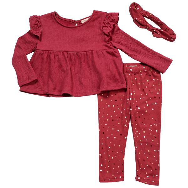 Baby Girl (12-24M) BTween(R) Ruffle Top & Knit Dotted Leggings - image 
