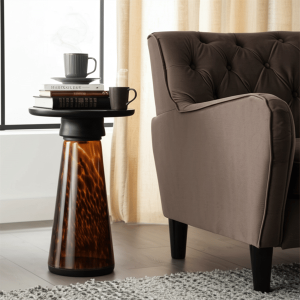 Sagebrook Home Tortua Art Wood Top Accent Table